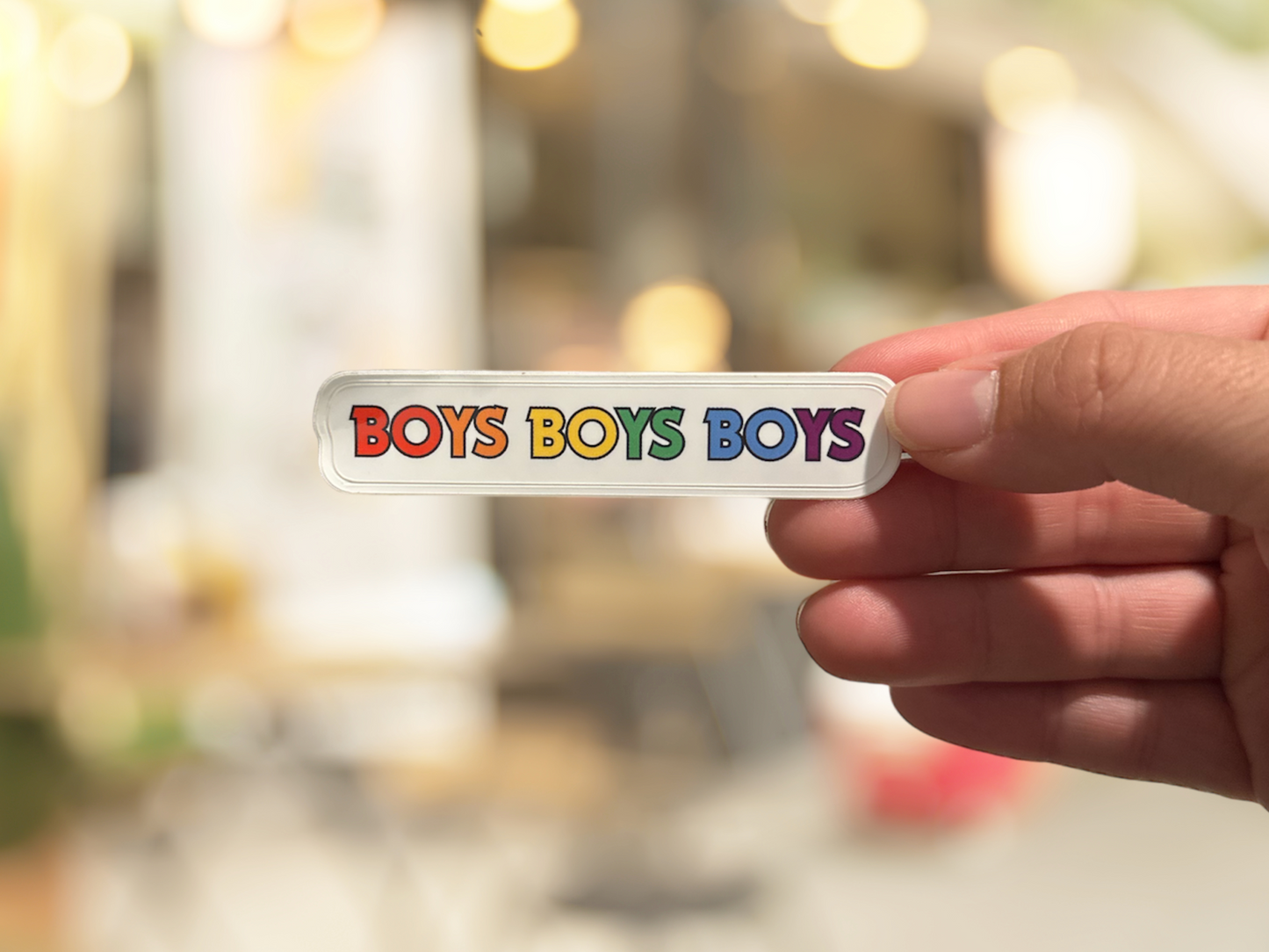 Boys Boys Boys in Rainbow Sticker