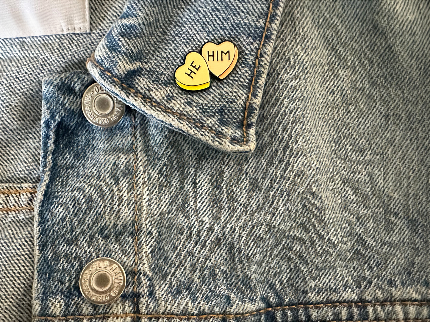 Heart Pronoun Pins