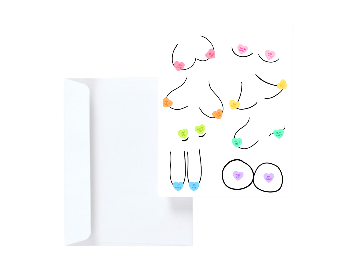 Candy Heart Boobies Card
