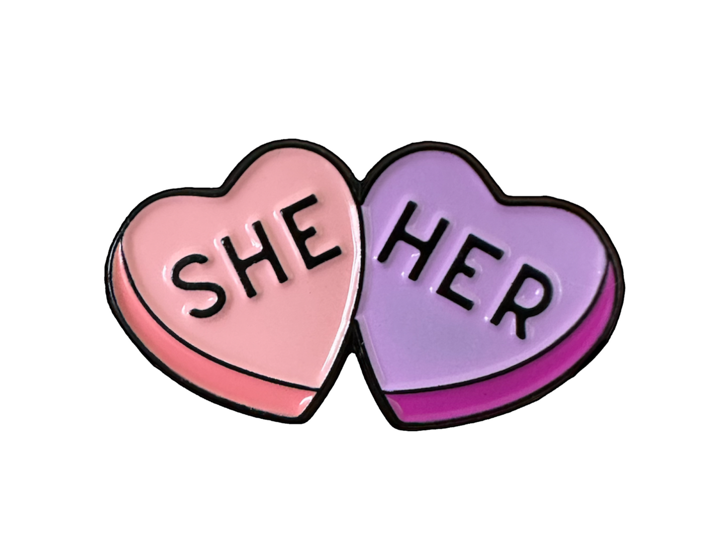 Heart Pronoun Pins
