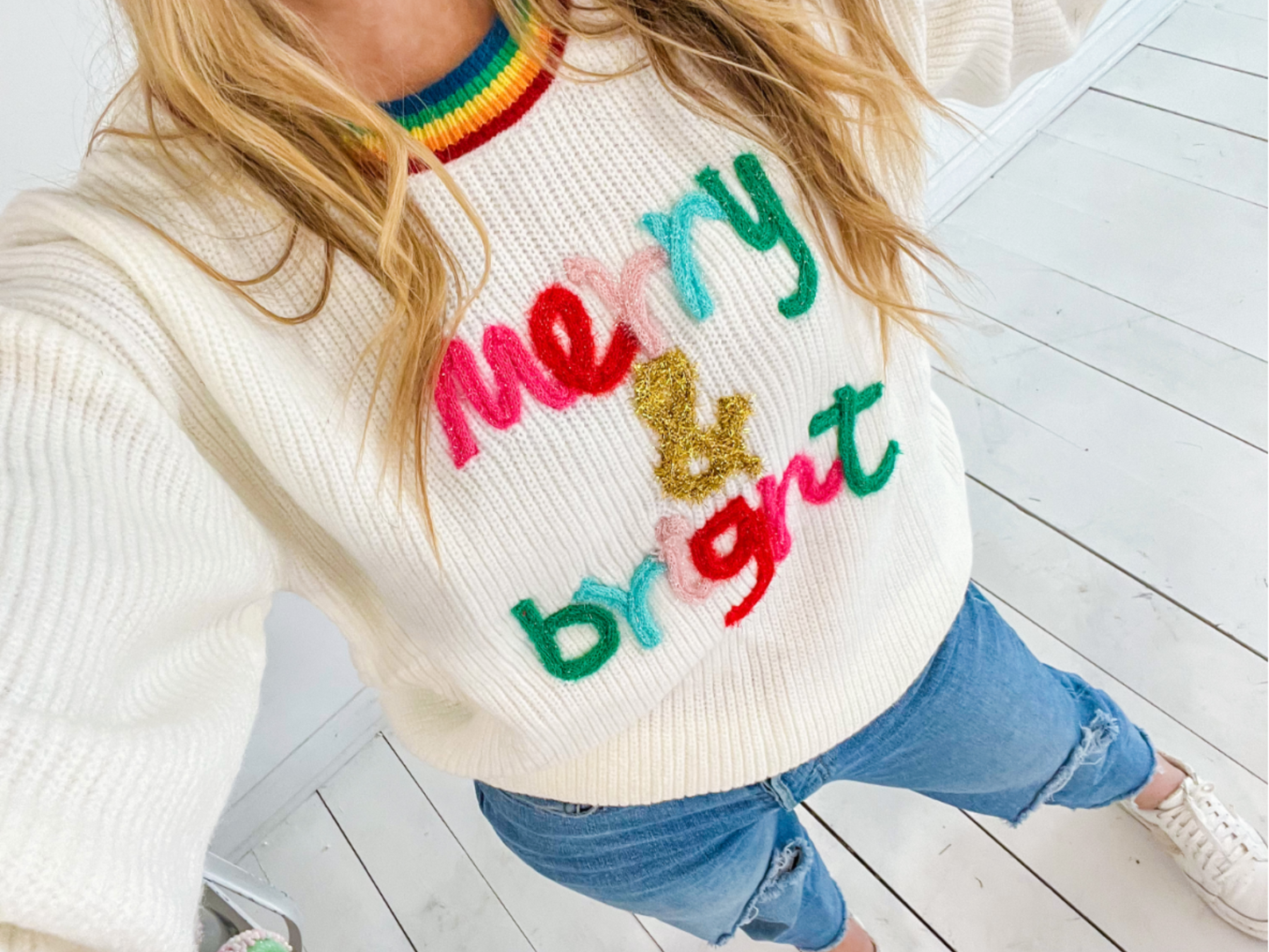Merry & Bright Rainbow Sweater