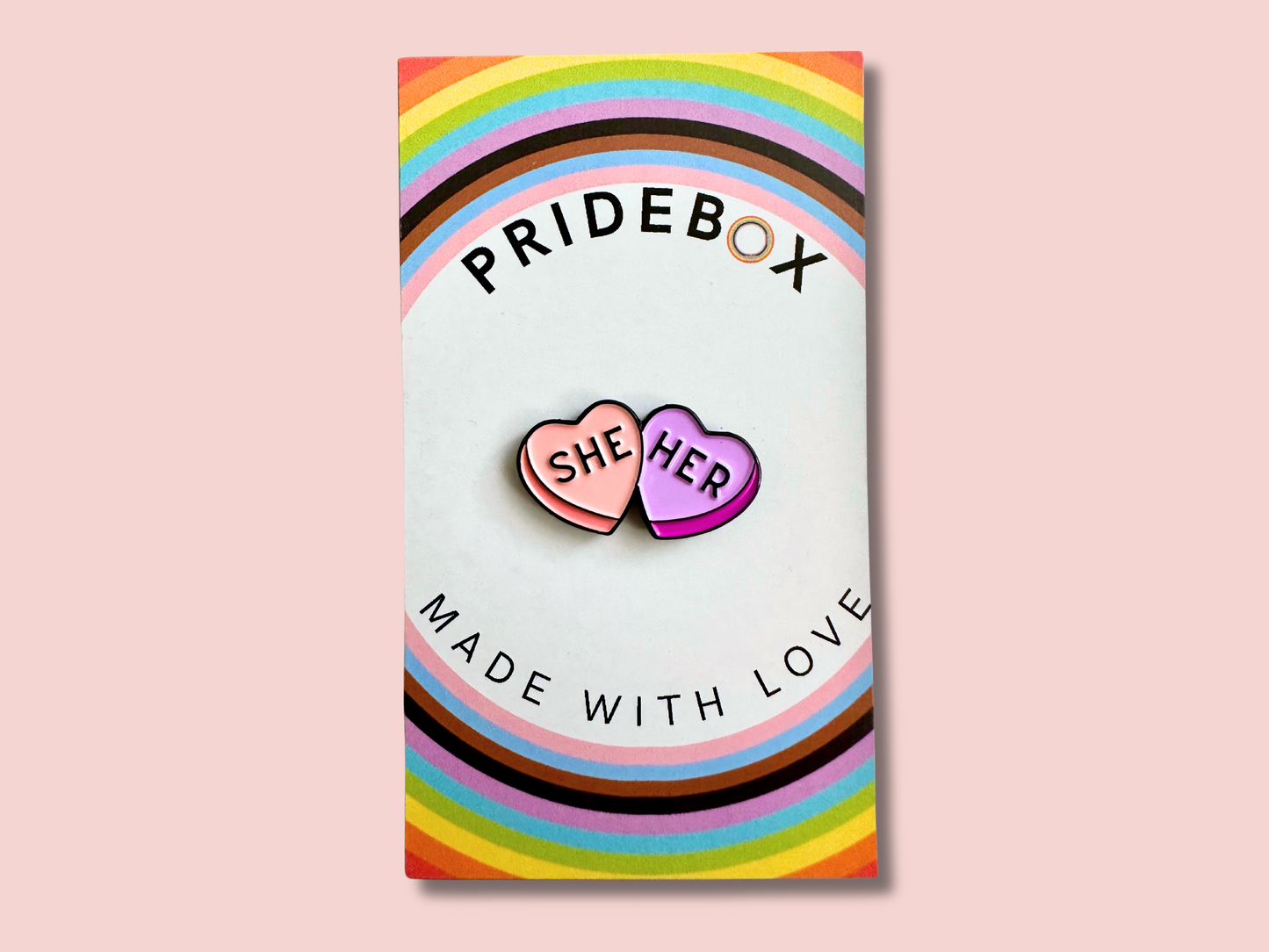Heart Pronoun Pins
