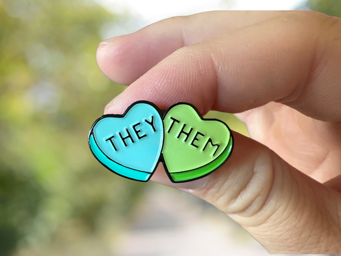 Heart Pronoun Pins