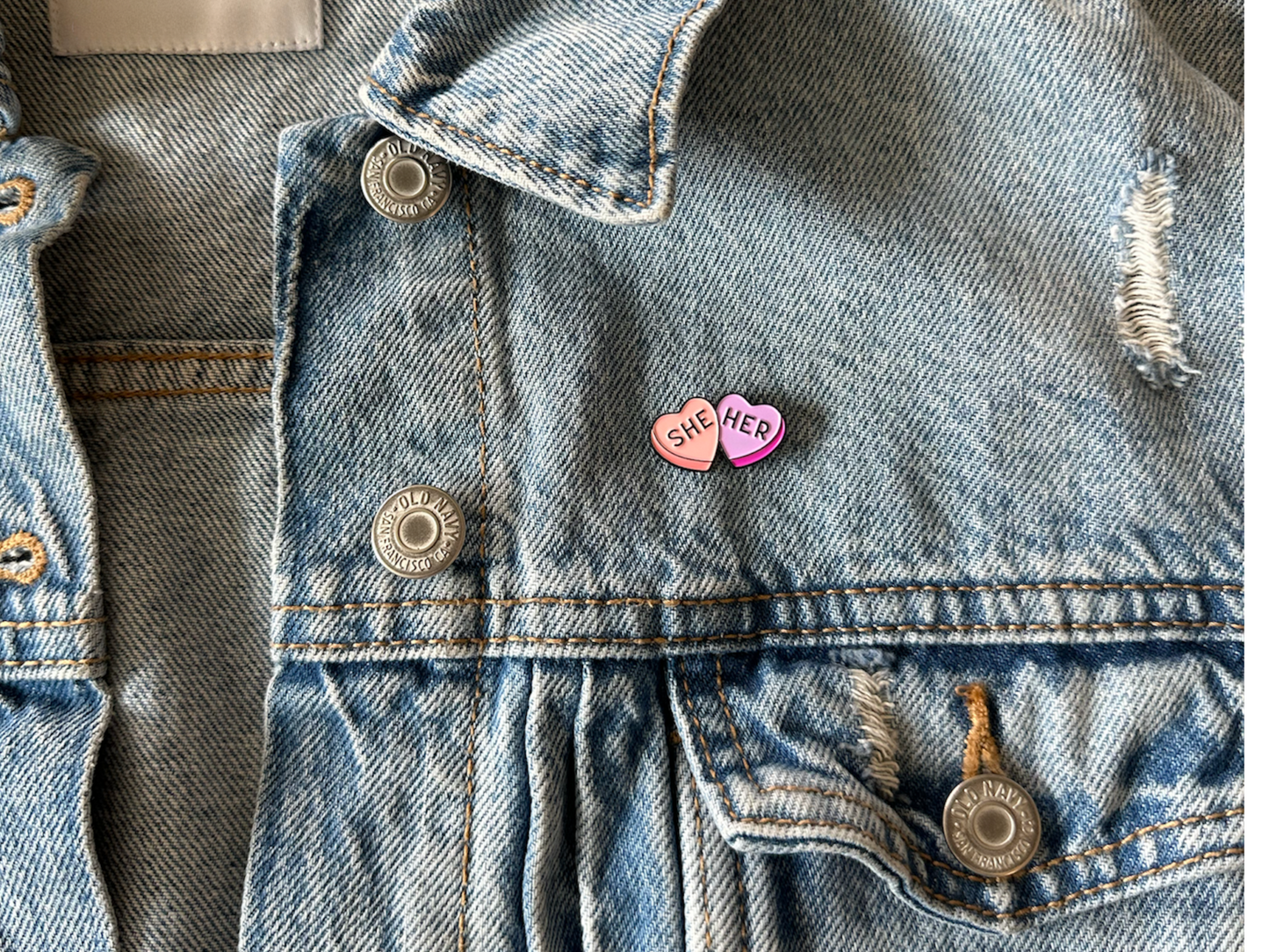 Heart Pronoun Pins
