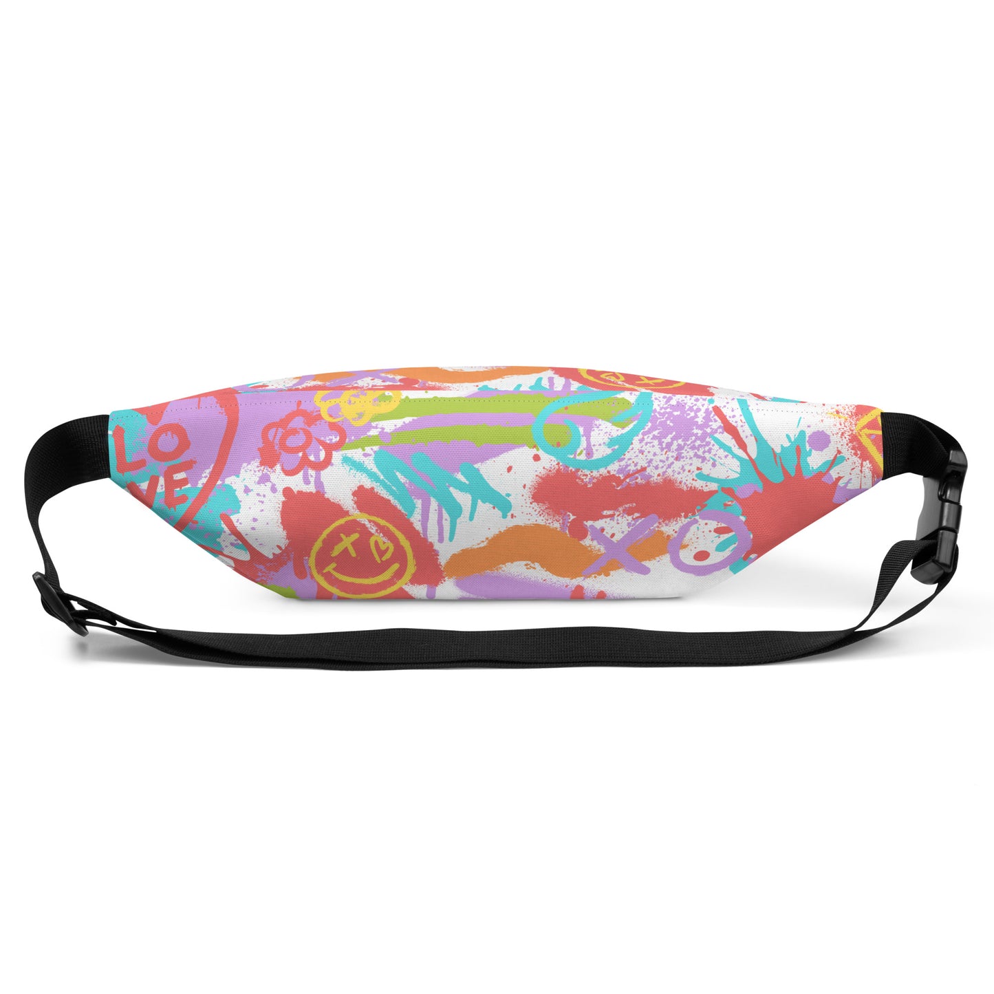 LGBT Pride Rainbow Graffiti Belt Bag in White