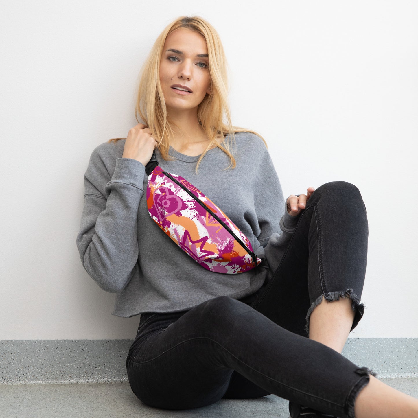 Lesbian Graffiti Belt Bag in White