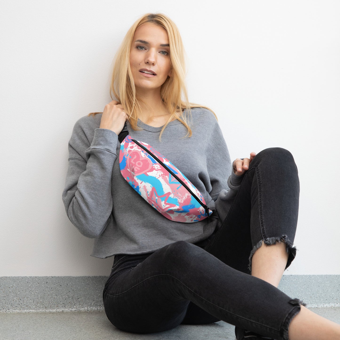 Trans Graffiti Belt Bag in White
