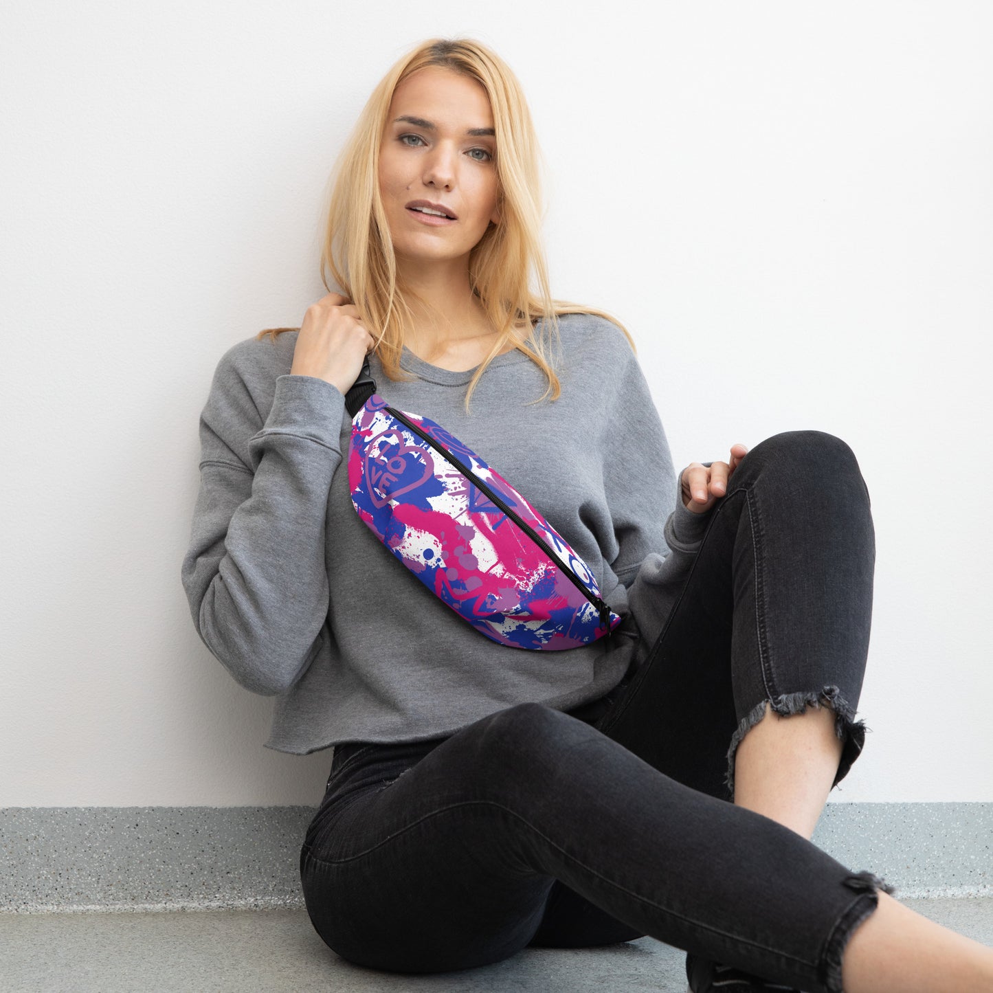 Bisexual Graffiti Belt Bag in White