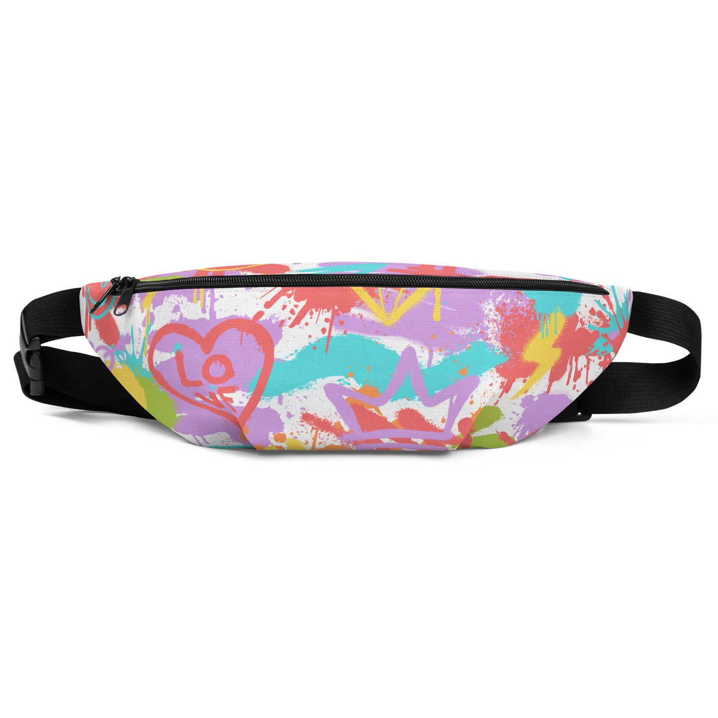LGBT Pride Rainbow Graffiti Belt Bag in White
