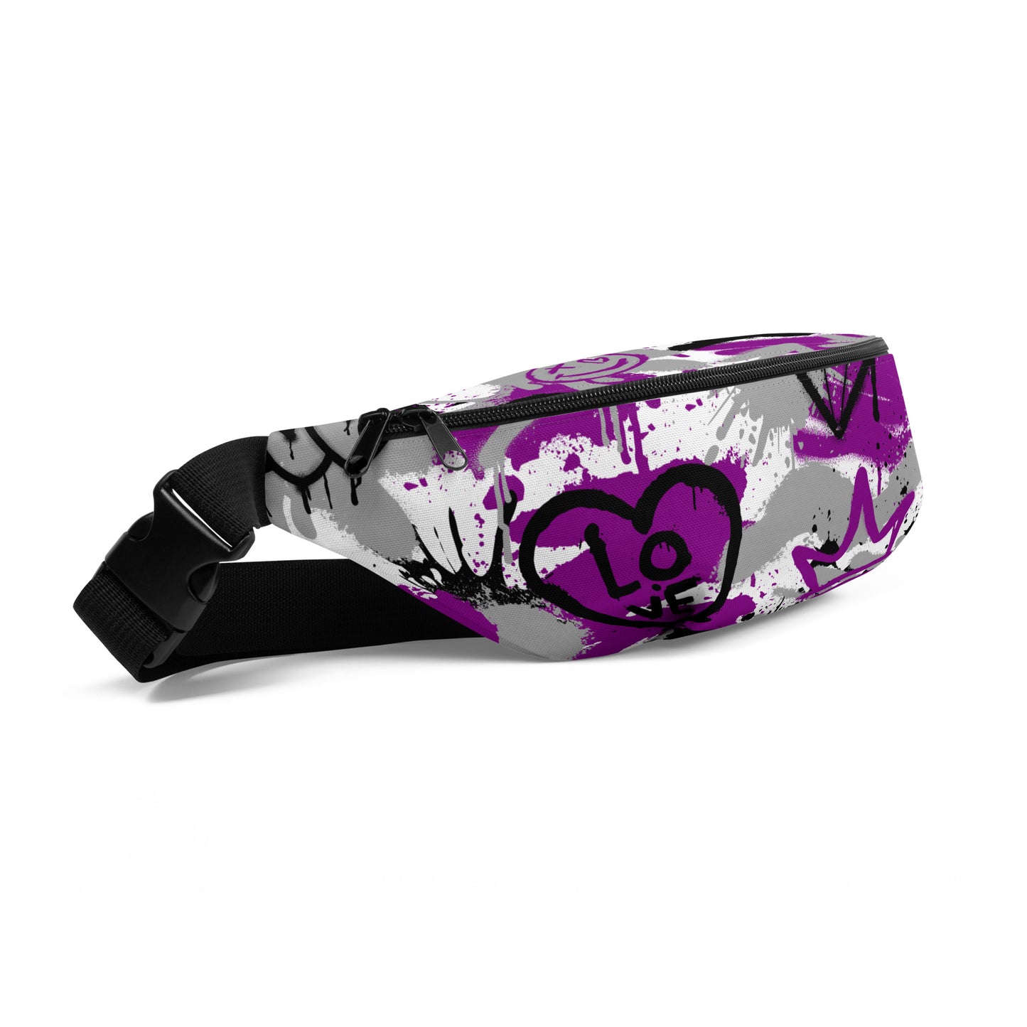 Asexual Aces Graffiti Belt Bag in White
