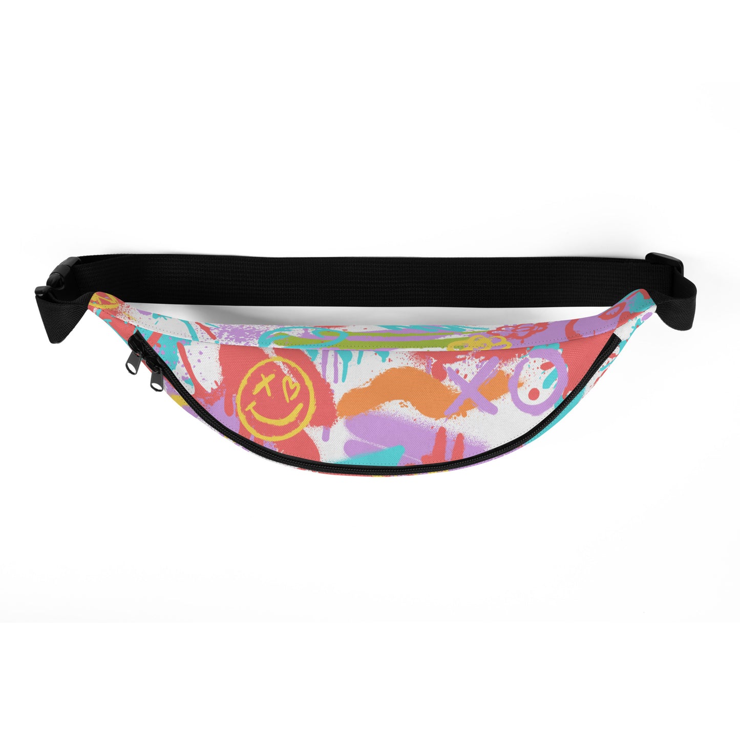LGBT Pride Rainbow Graffiti Belt Bag in White
