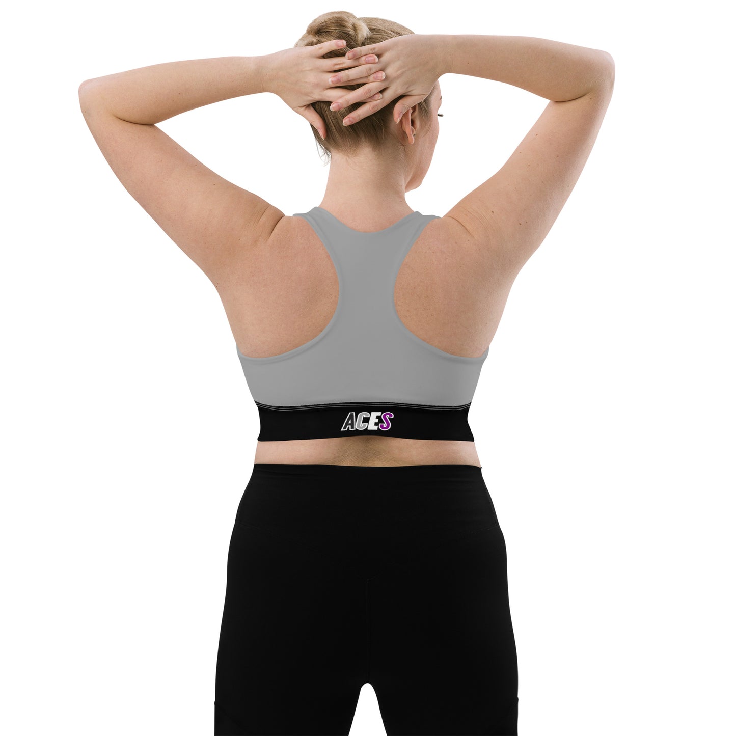 Aces Asexual Pride Gray Sports Bra