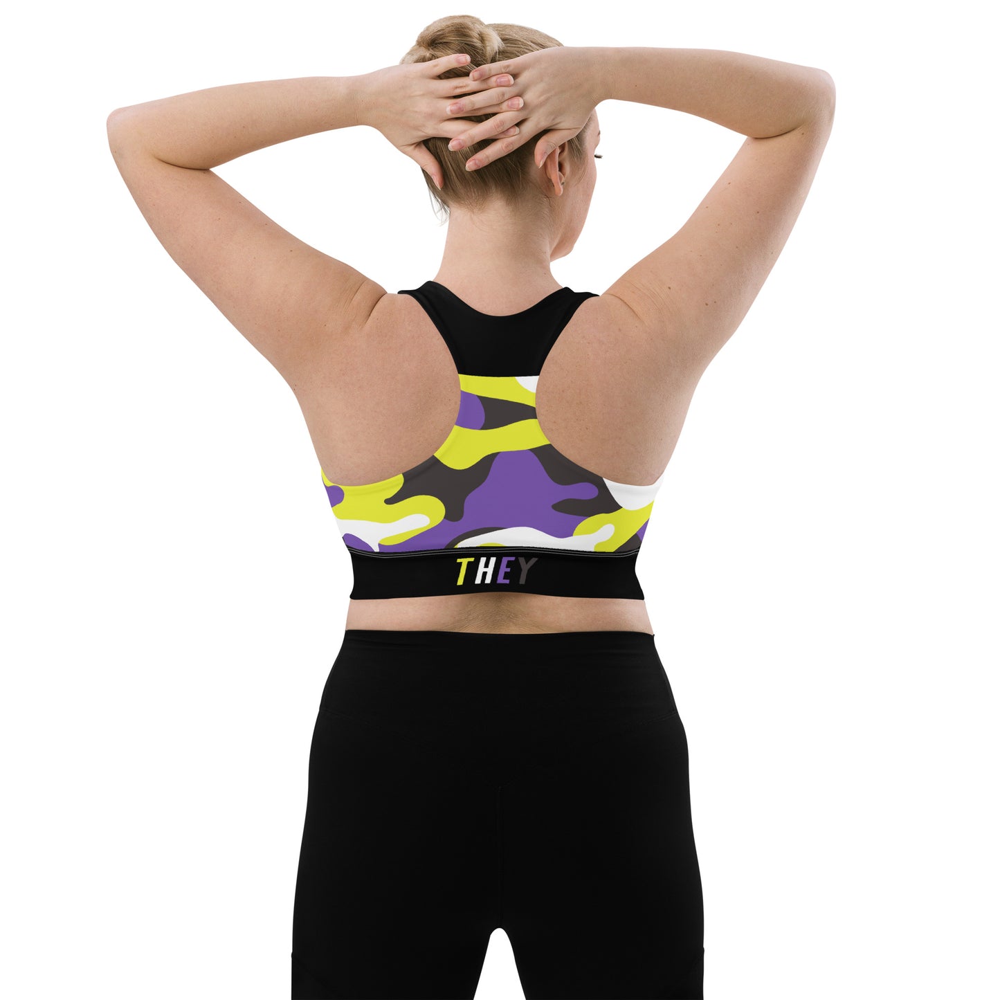 NonBinary Pride Camo Sports Bra