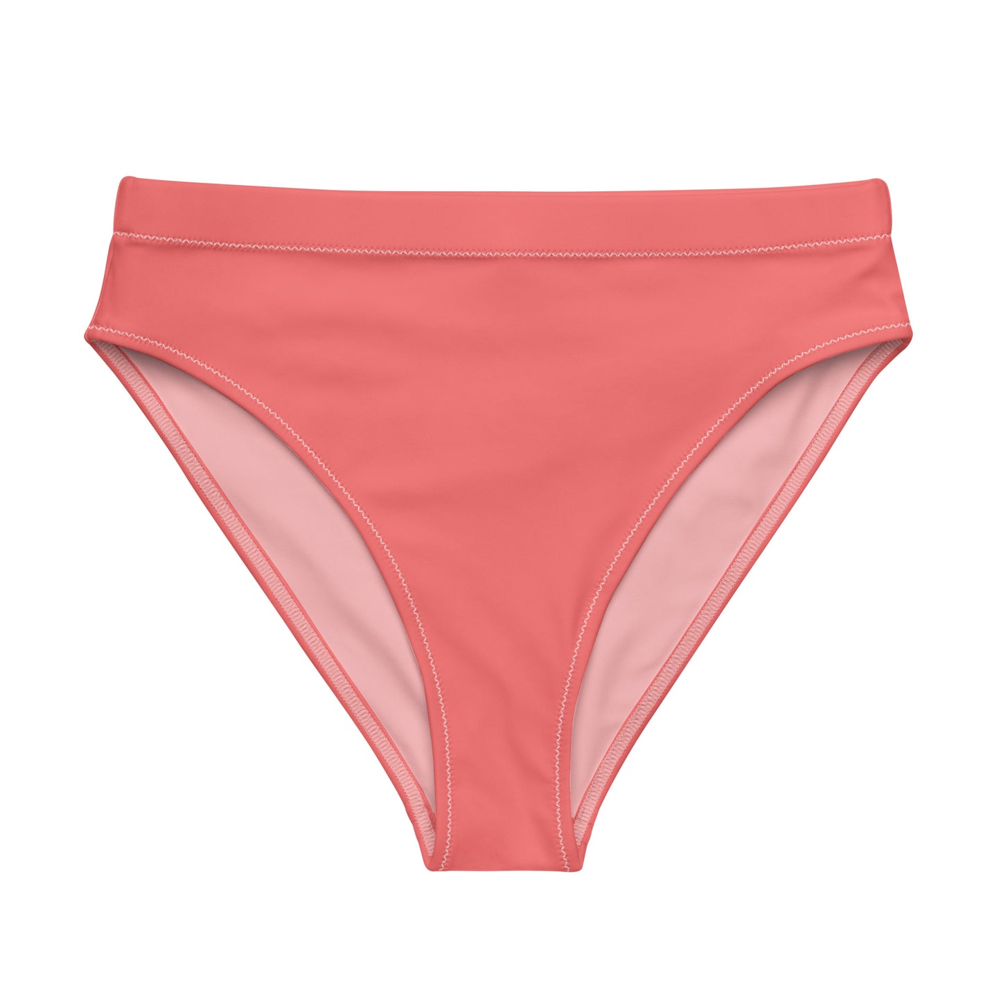 Rainbow Solid High-Waisted Athletic Bikini Bottom