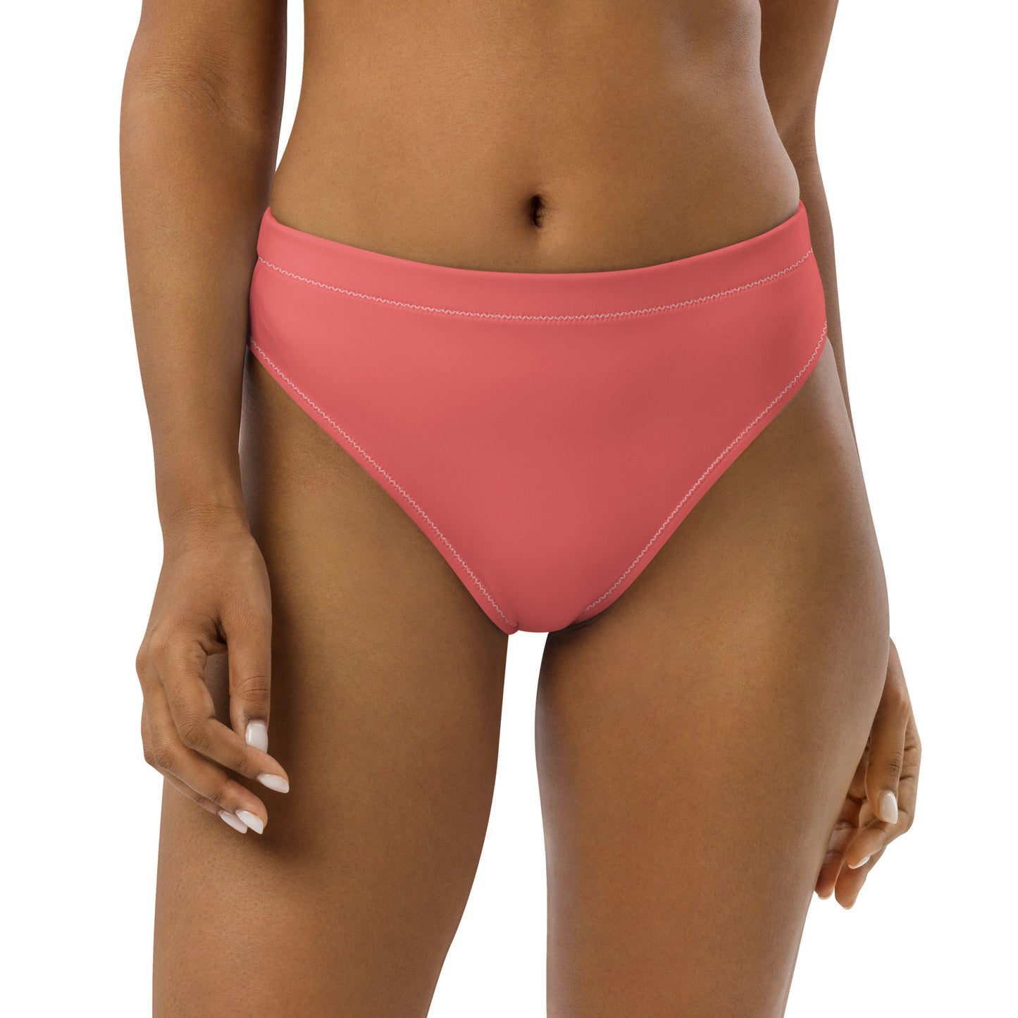 Rainbow Solid High-Waisted Athletic Bikini Bottom