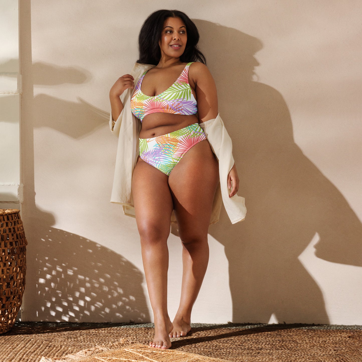 Rainbow Palm Athletic Bikini Top