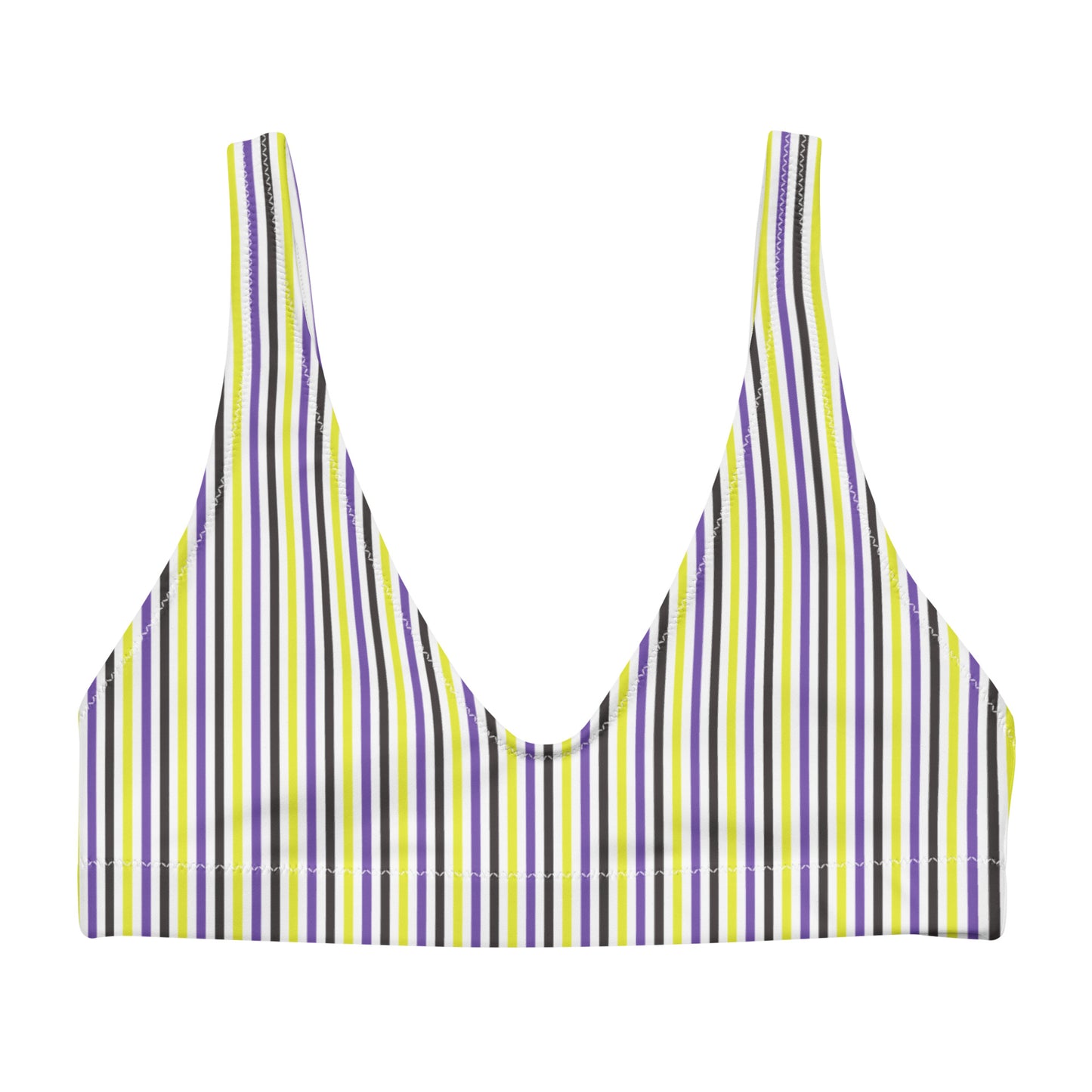 Non-Binary Striped Athletic Bikini Top