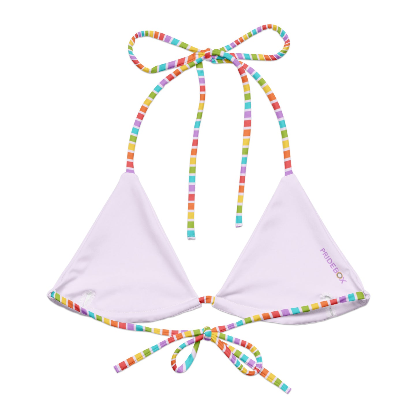 Rainbow Striped String Bikini Top