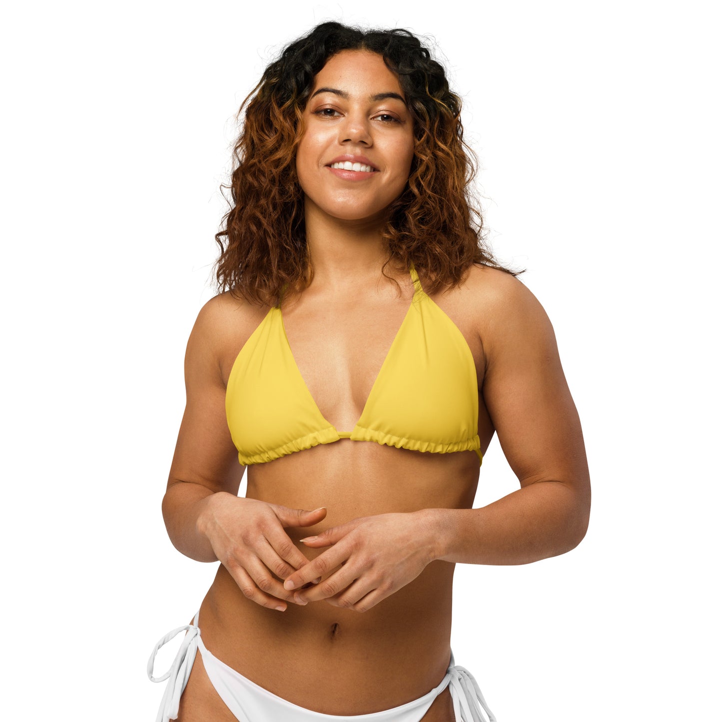 Rainbow Solid String Bikini Top