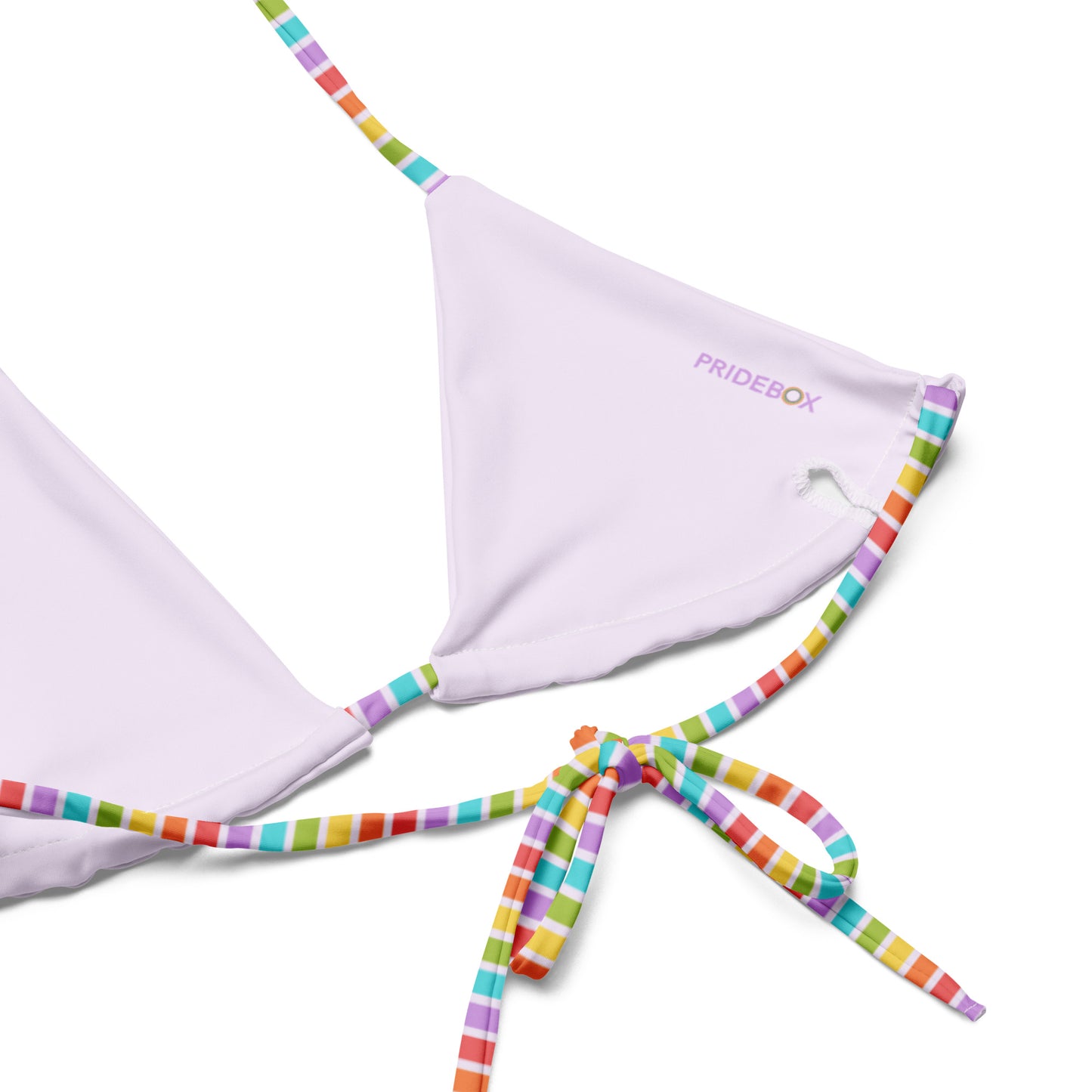 Rainbow Striped String Bikini Top