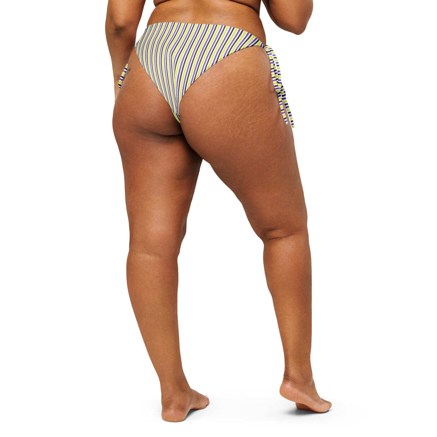 Non-Binary Striped String Bikini Bottom