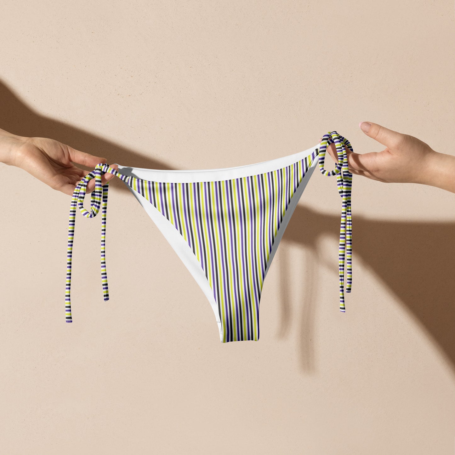 Non-Binary Striped String Bikini Bottom