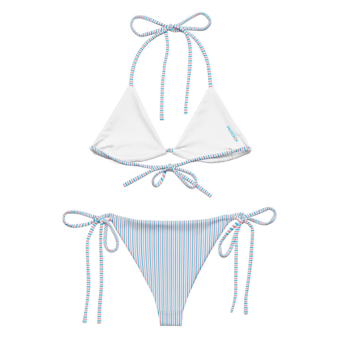 Transgender Striped String Bikini Top