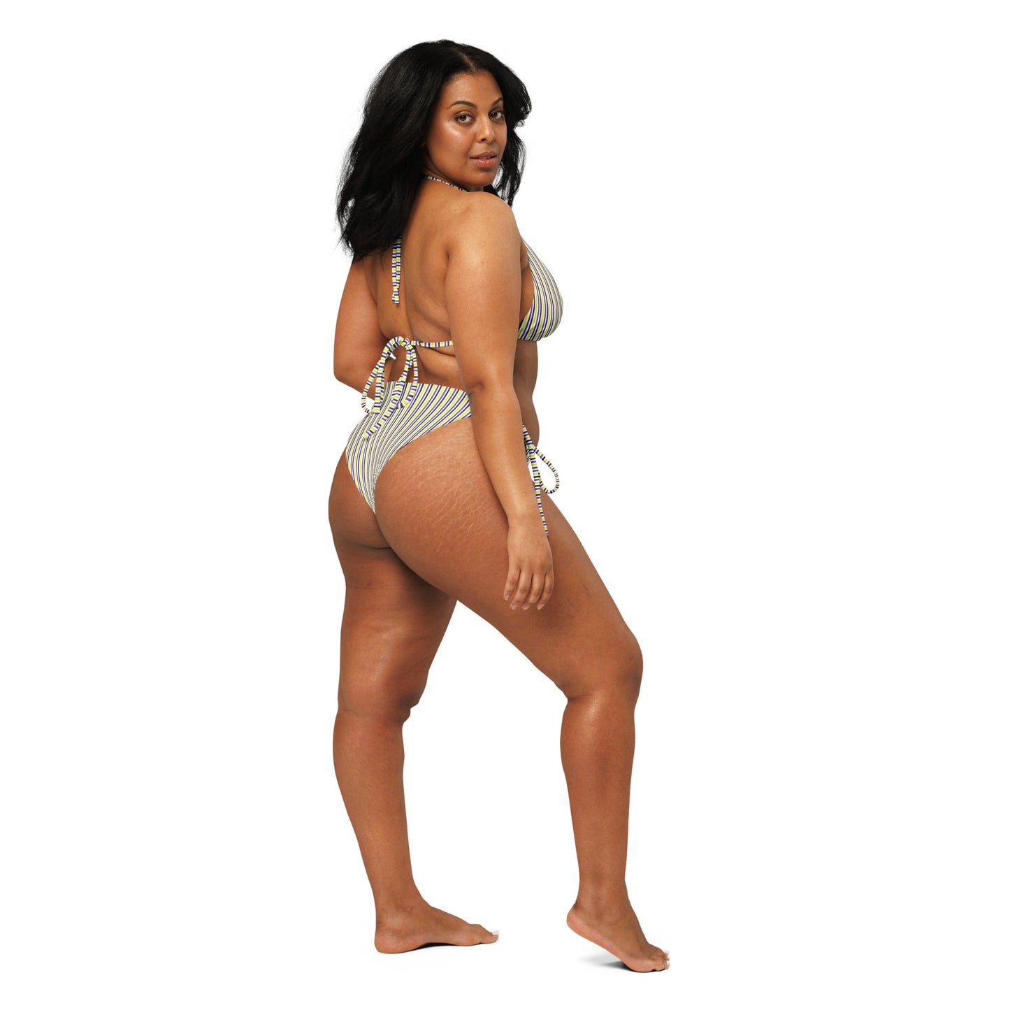 Non-Binary Striped String Bikini Bottom