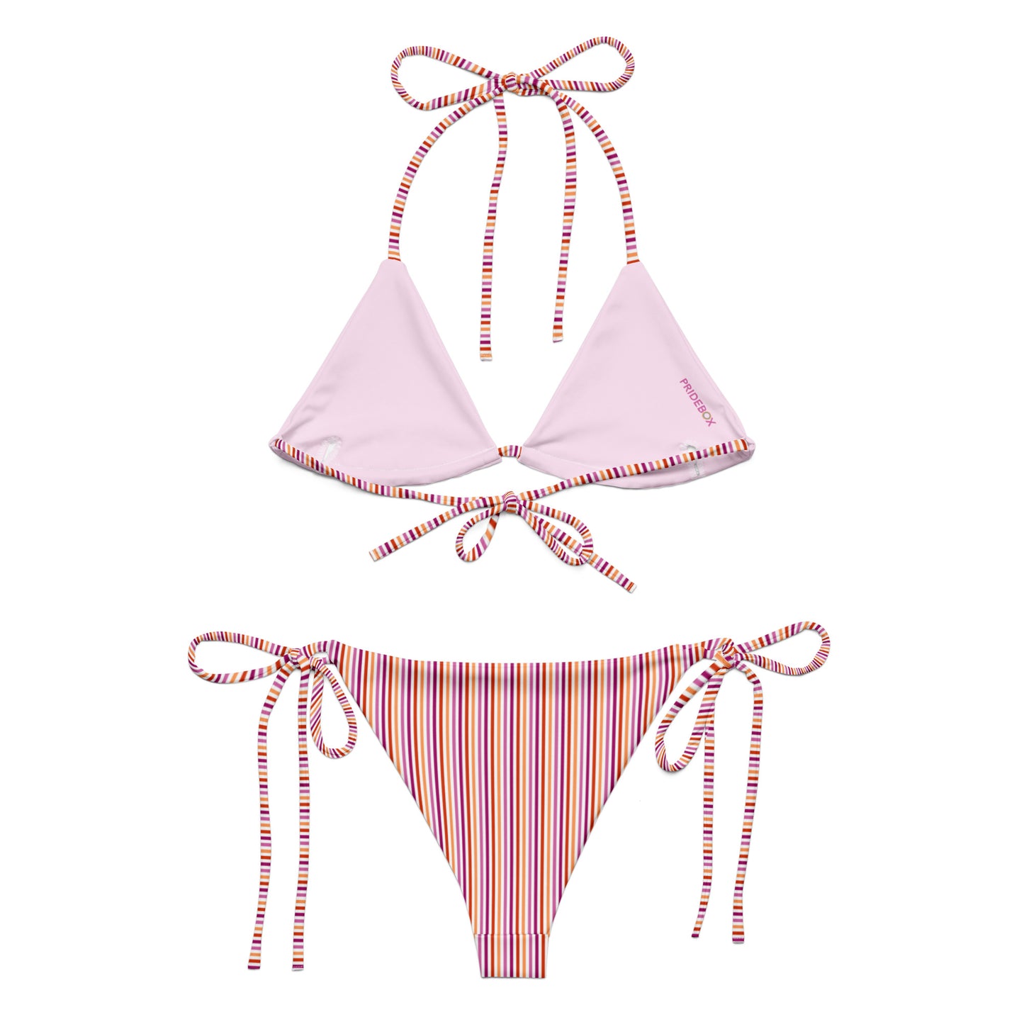 Lesbian Striped String Bikini Top