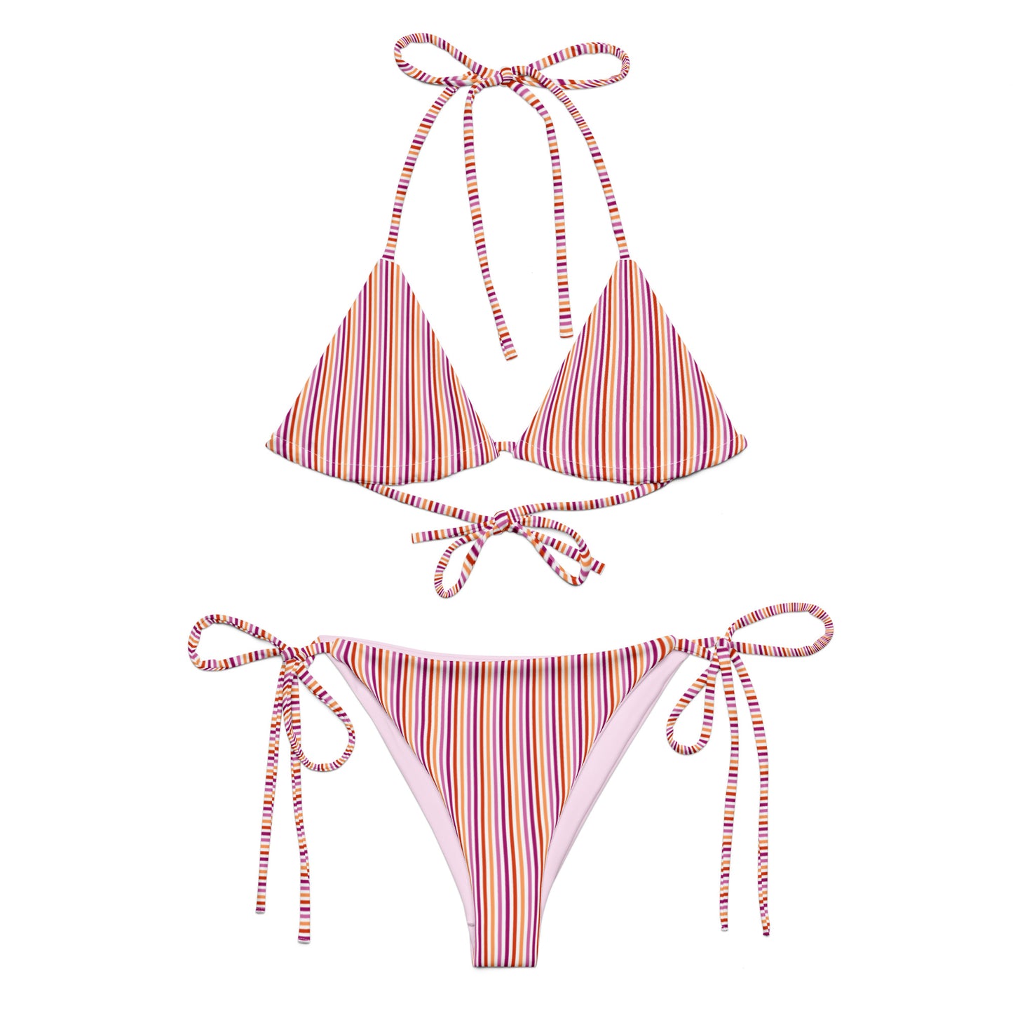 Lesbian Striped String Bikini Top