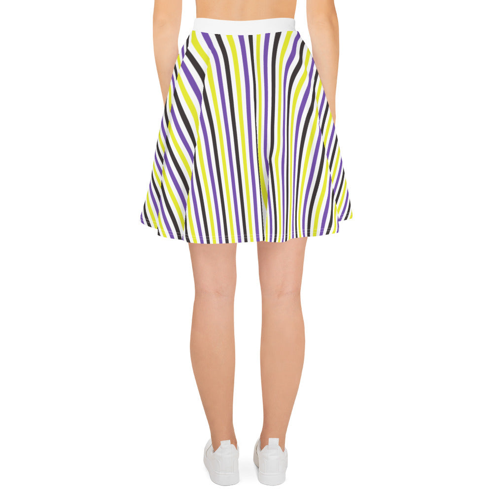 NonBinary Pride Striped Skater Skirt