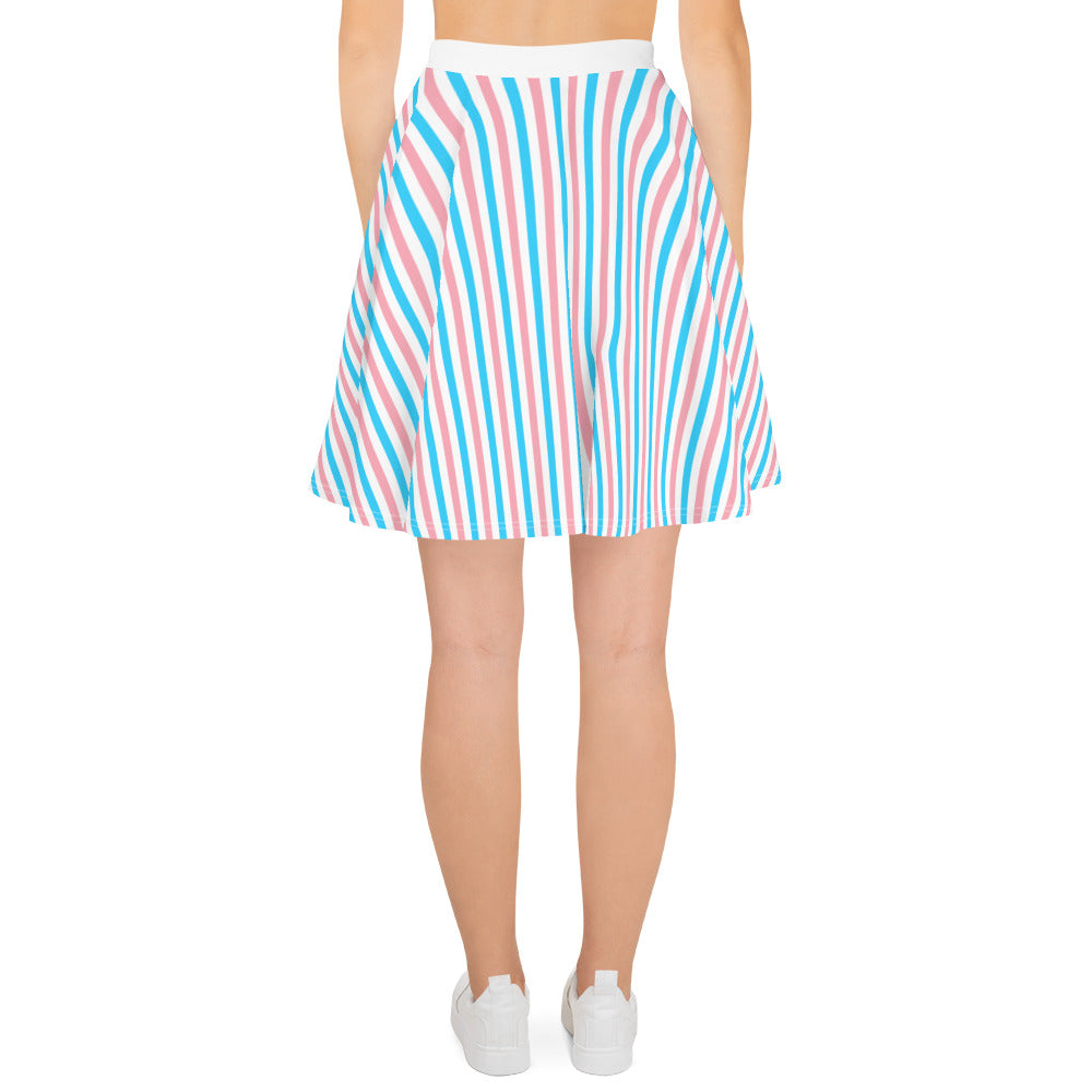 Trans Pride Striped Skater Skirt
