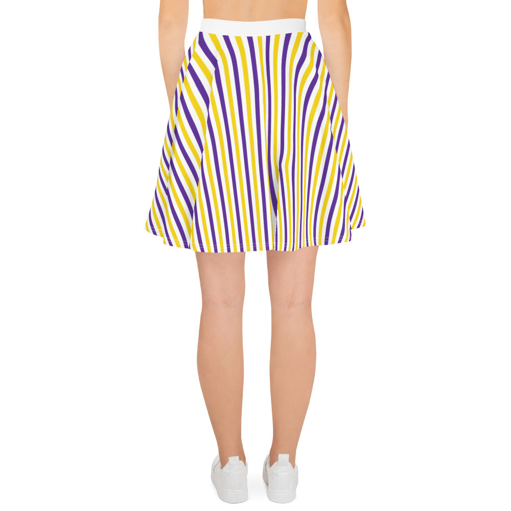 Intersex Pride Striped Skater Skirt