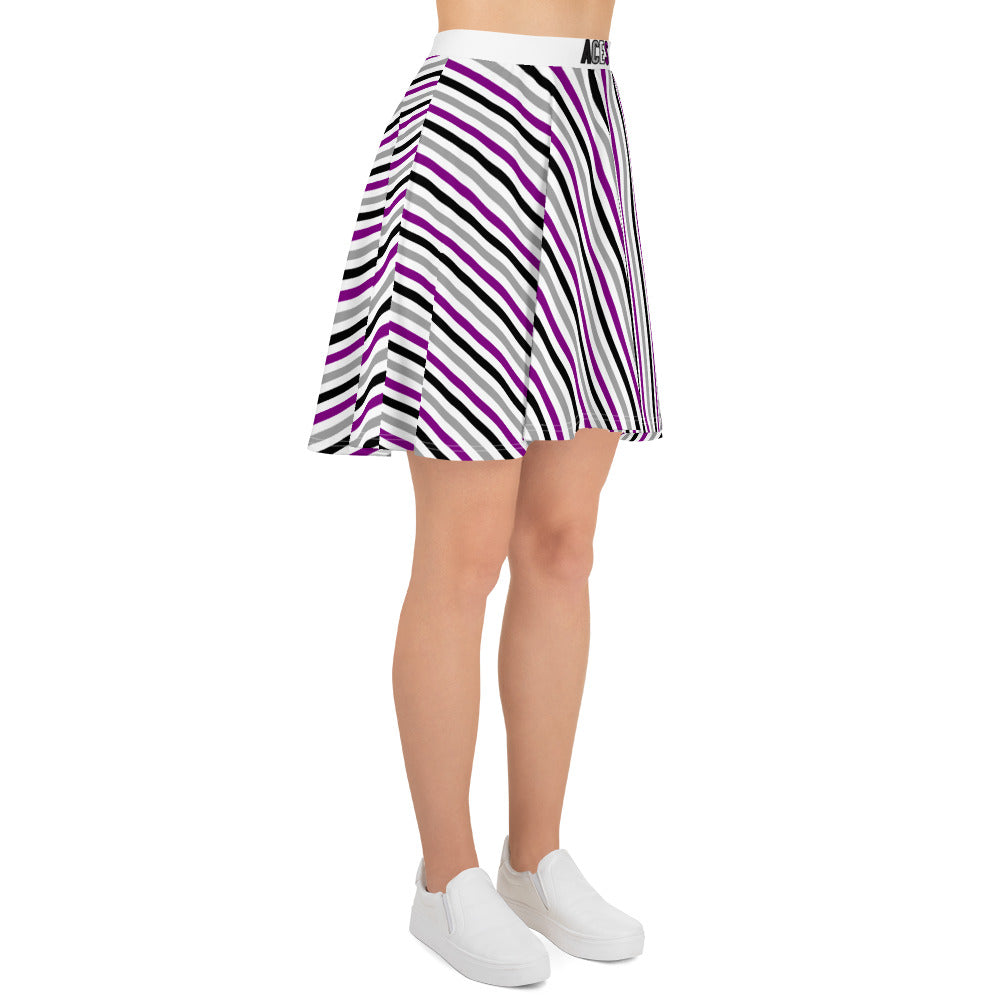 Aces Asexual Pride Striped Skater Skirt