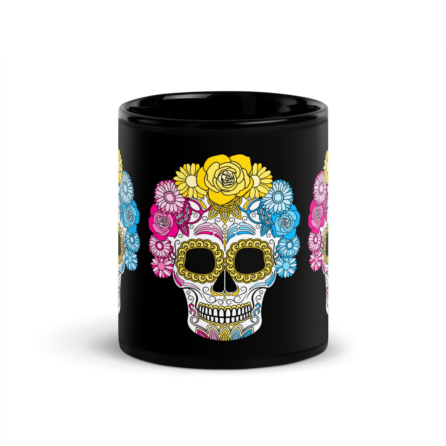 Pansexual Day of the Dead Mask Mug
