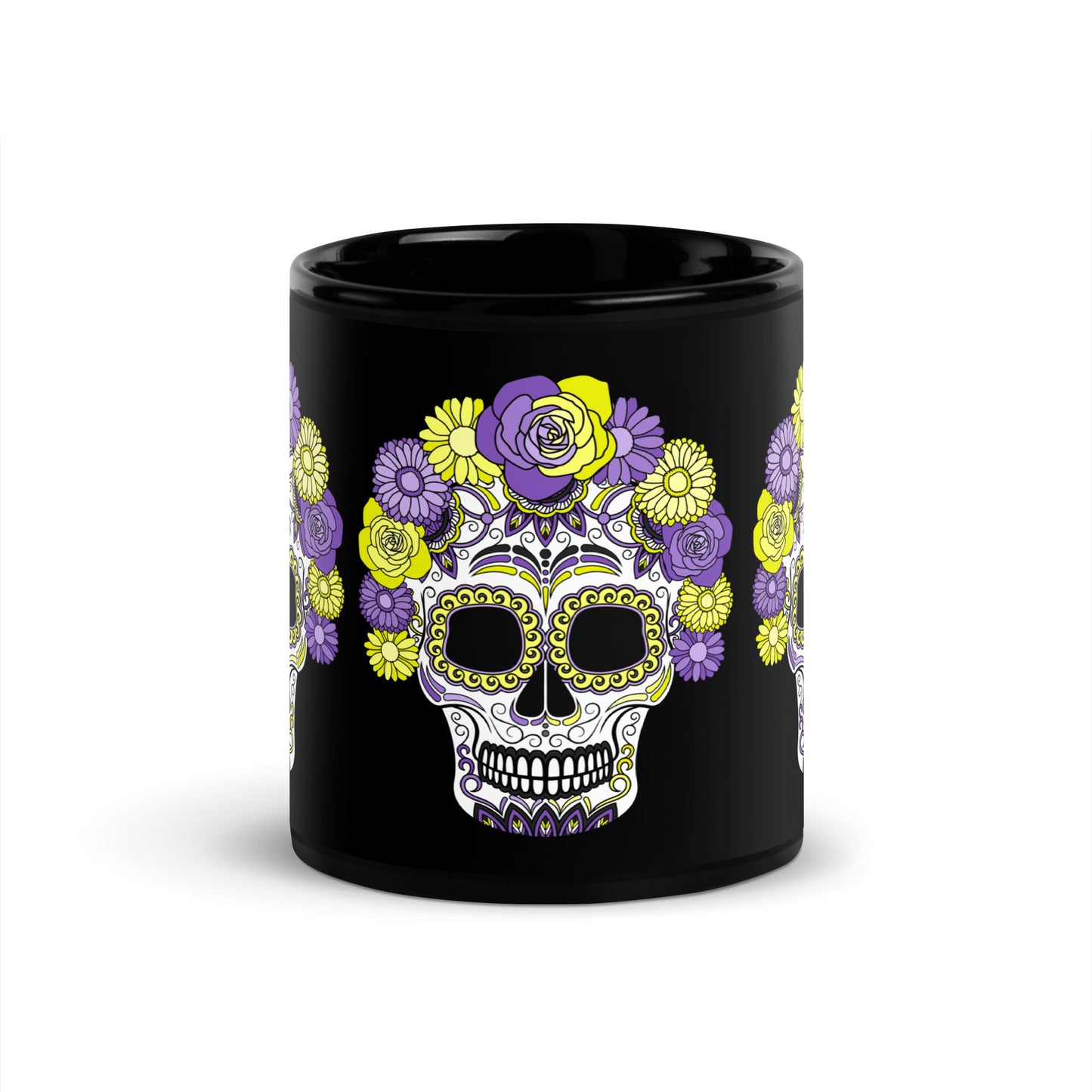 Non-Binary Day of the Dead Mask Mug