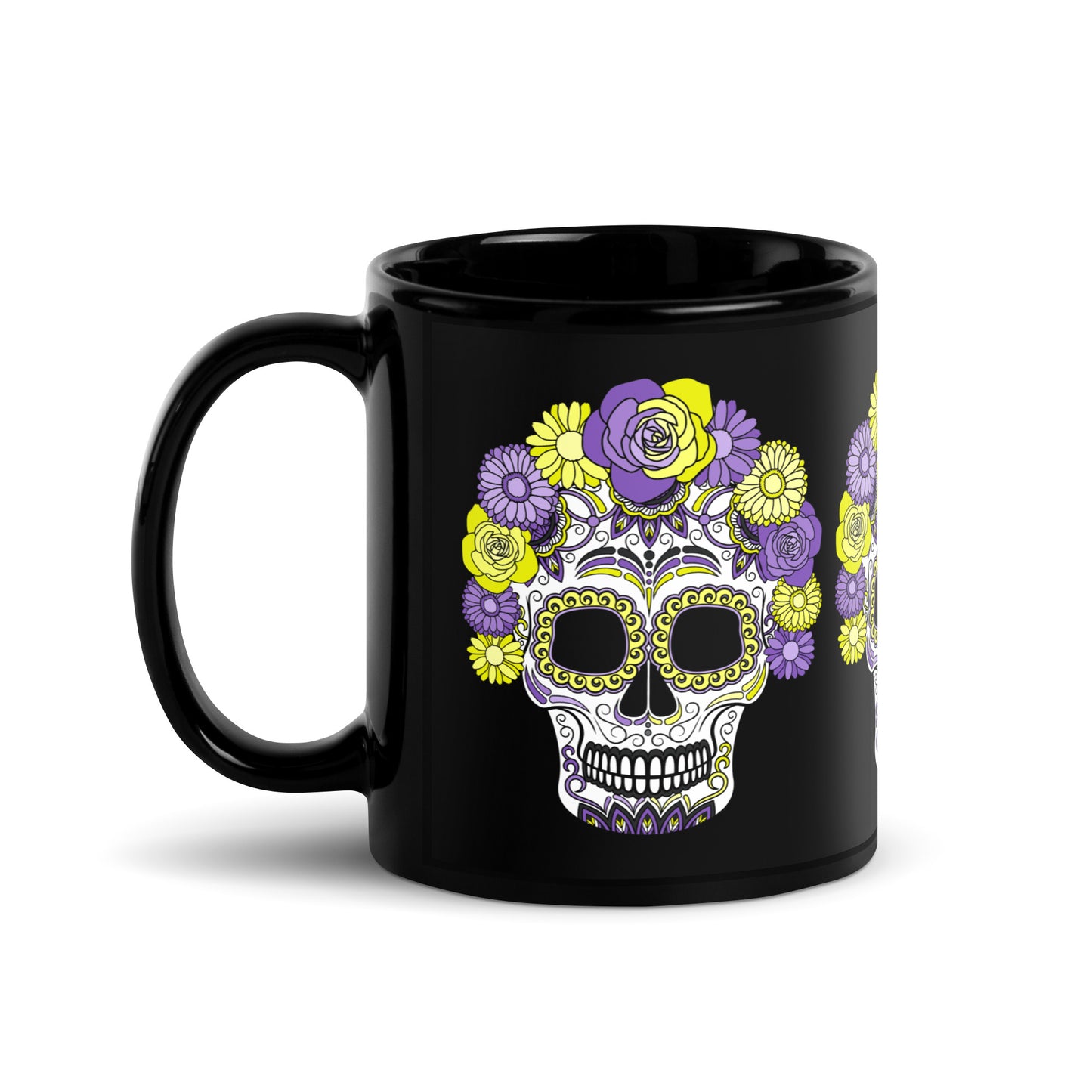 Non-Binary Day of the Dead Mask Mug