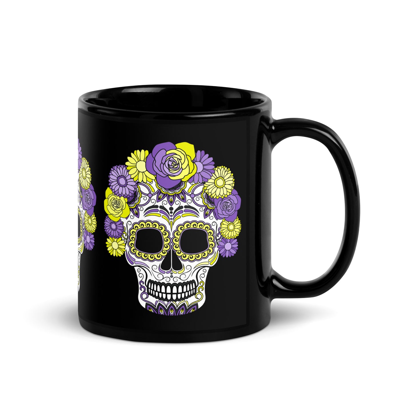 Non-Binary Day of the Dead Mask Mug