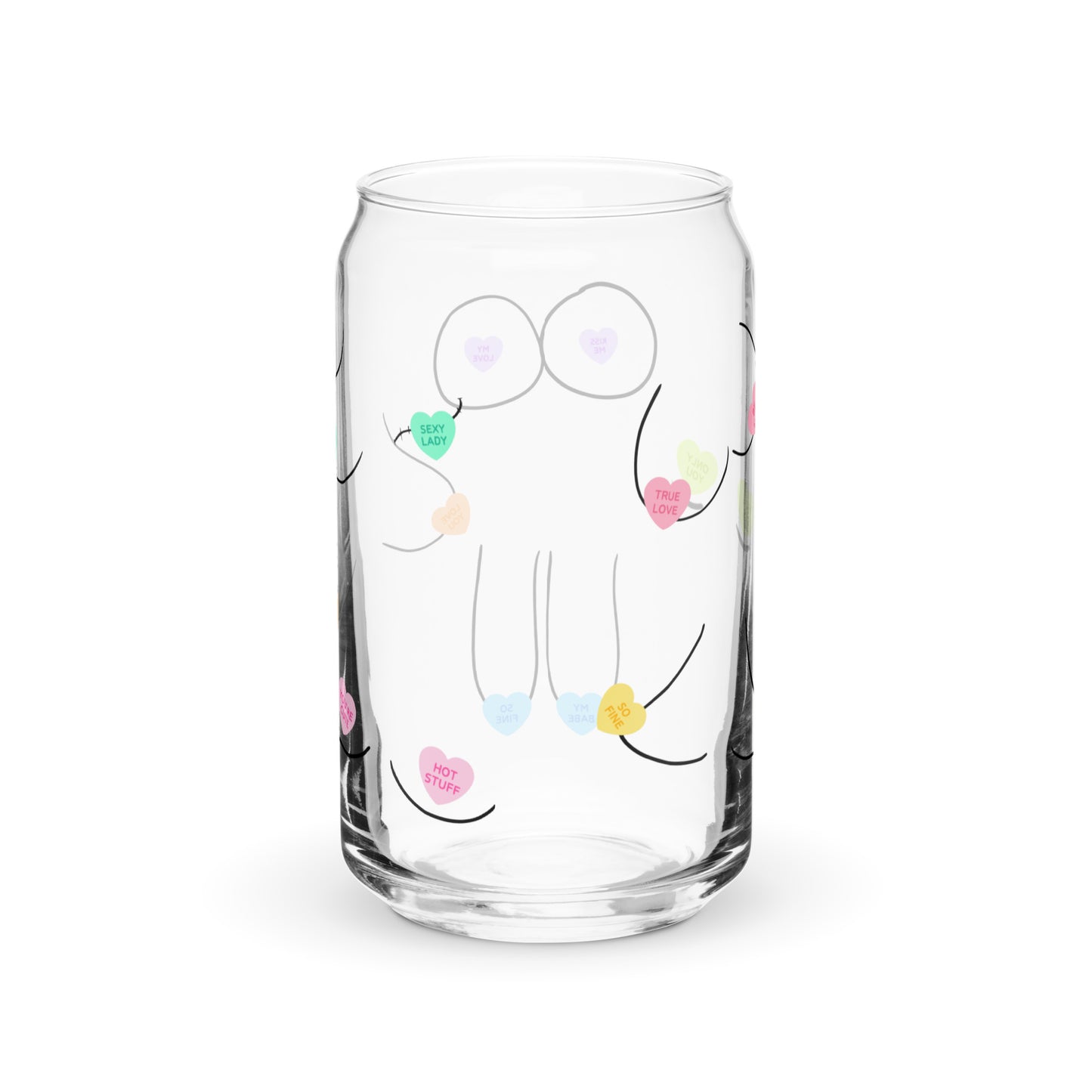 Candy Heart Boobies Glass Can