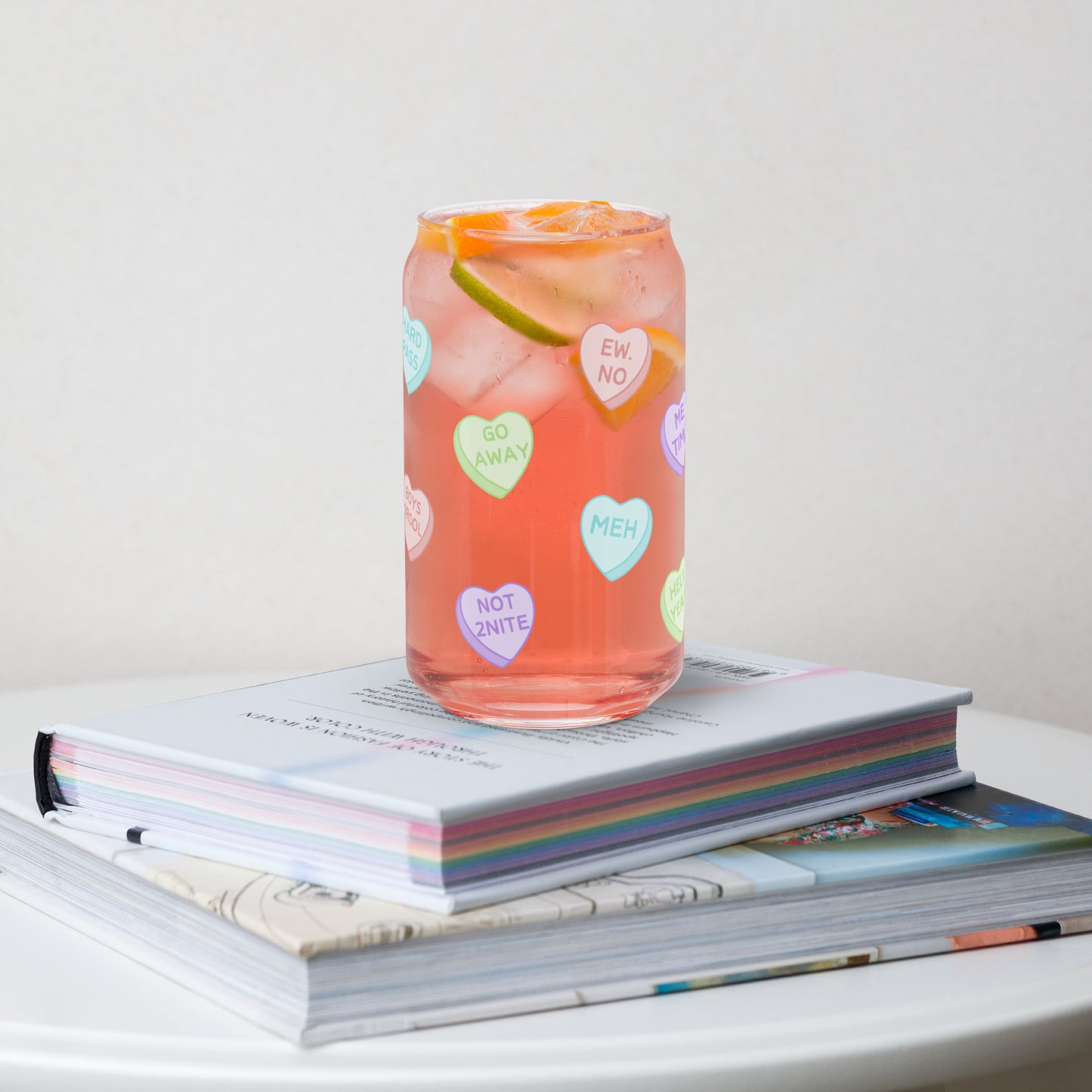 Sassy Candy Heart Glass Can