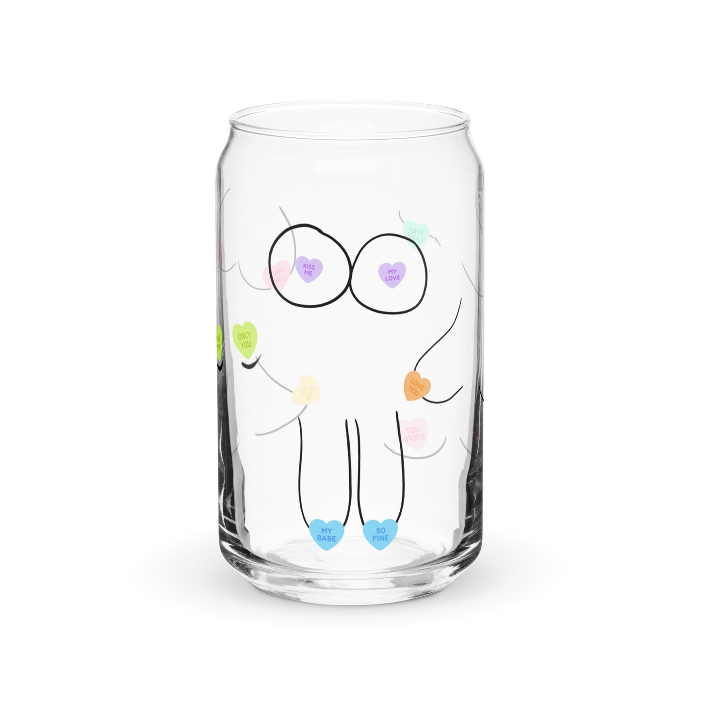 Candy Heart Boobies Glass Can
