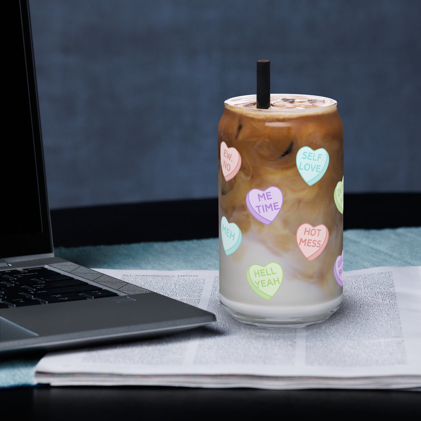 Sassy Candy Heart Glass Can
