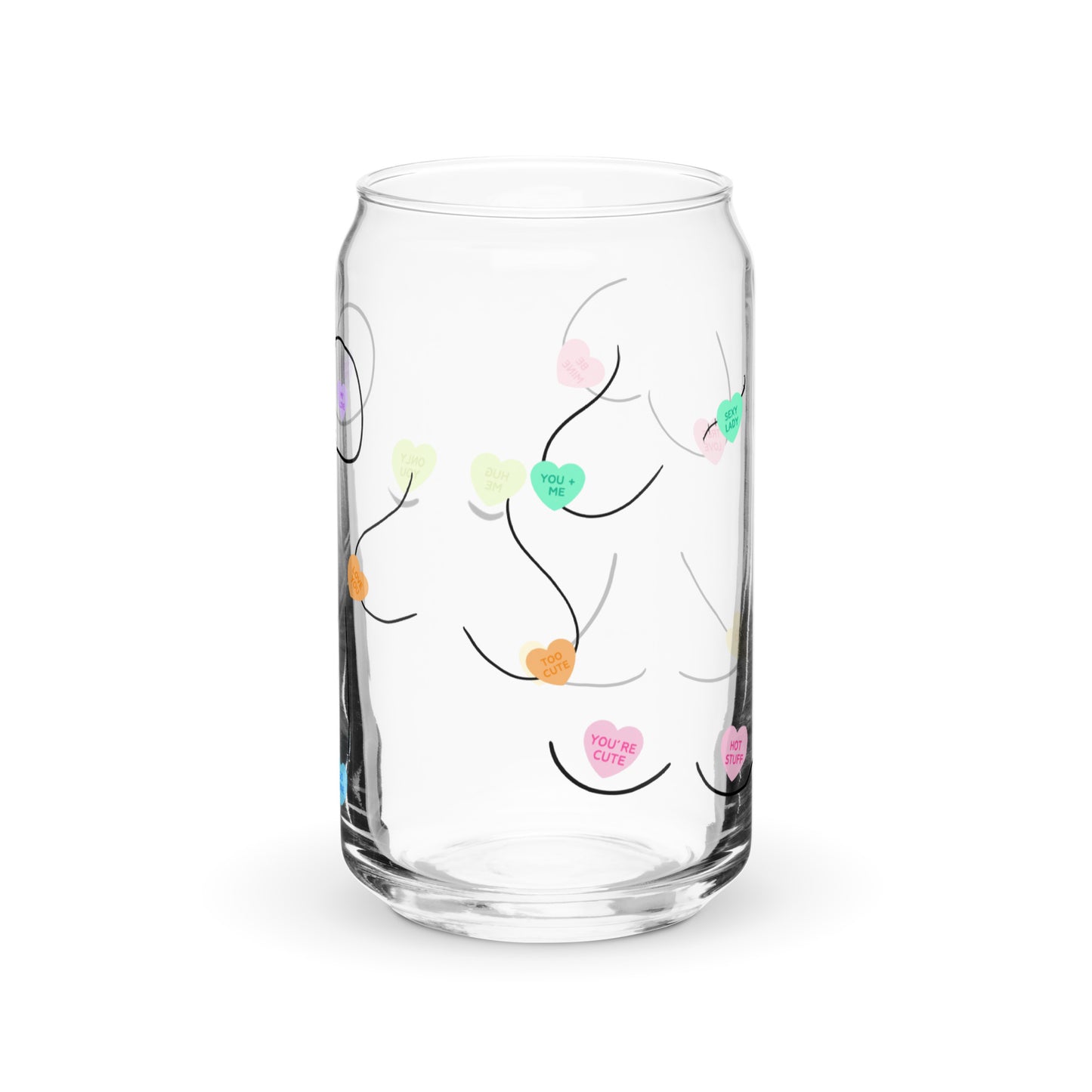 Candy Heart Boobies Glass Can