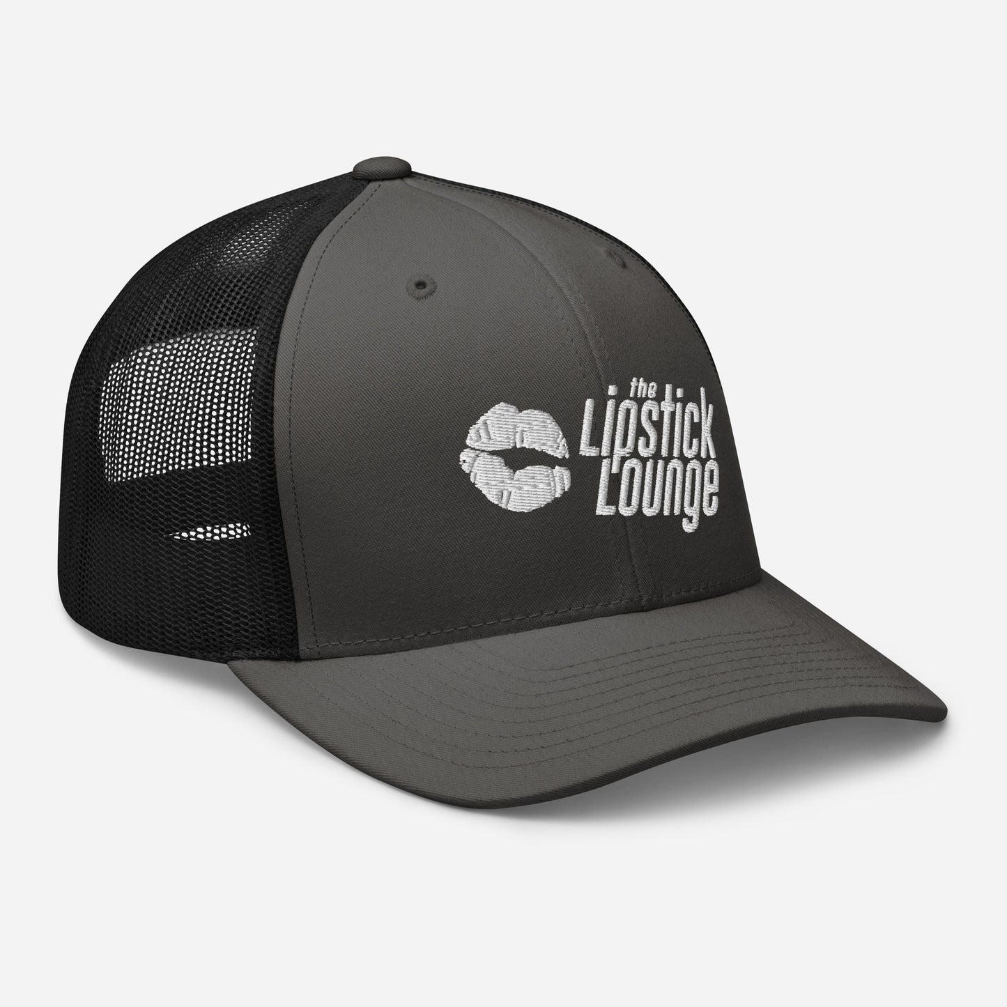 Lipstick Lounge White Logo Trucker Cap