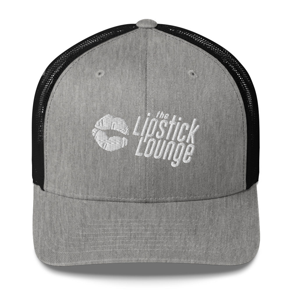Lipstick Lounge White Logo Trucker Cap