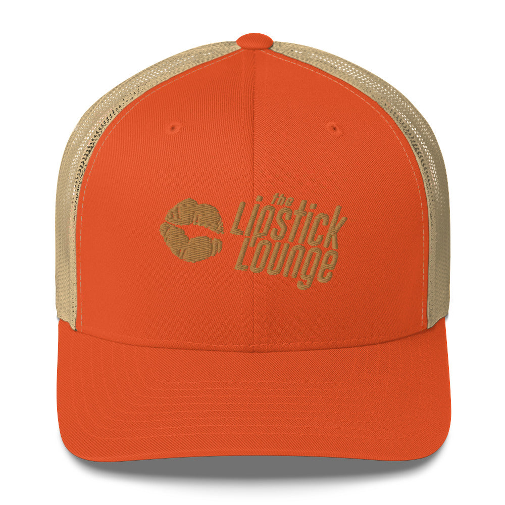 Lipstick Lounge Gold Logo Trucker Cap