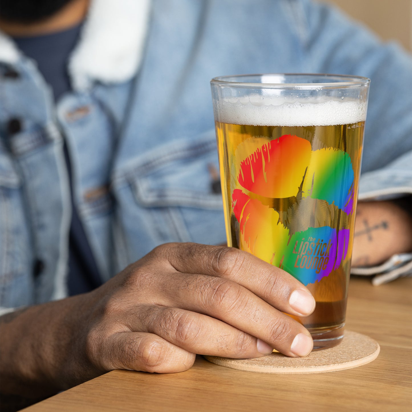 Lipstick Lounge Rainbow Logo Pint Glass
