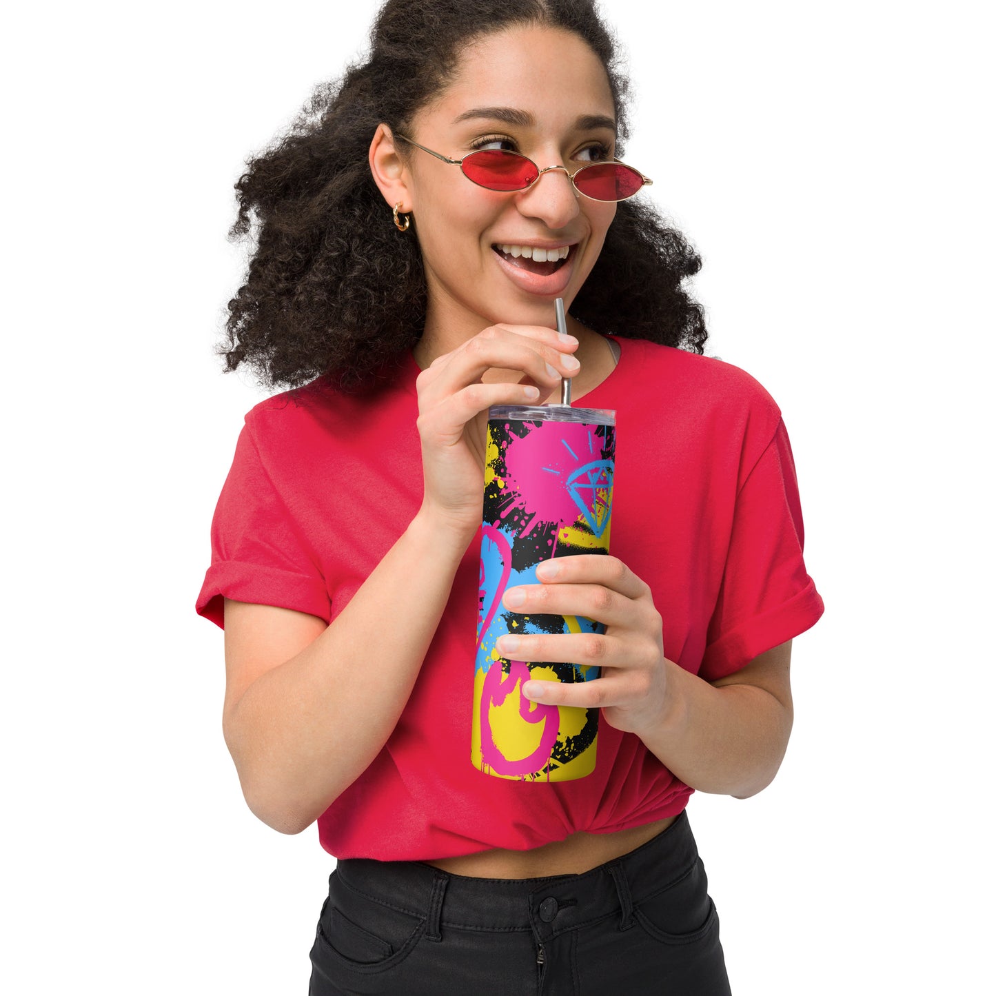 Pansexual Pride Graffiti Stainless Steel Tumbler