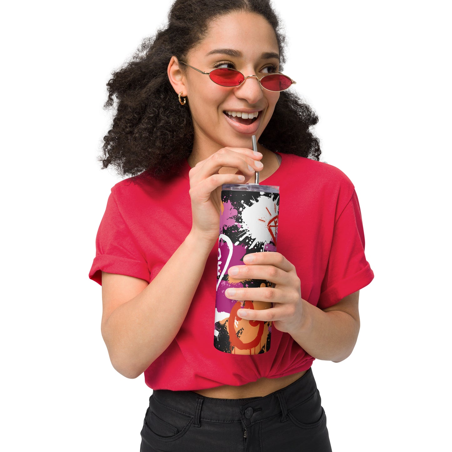 Lesbian Pride Graffiti Stainless Steel Tumbler