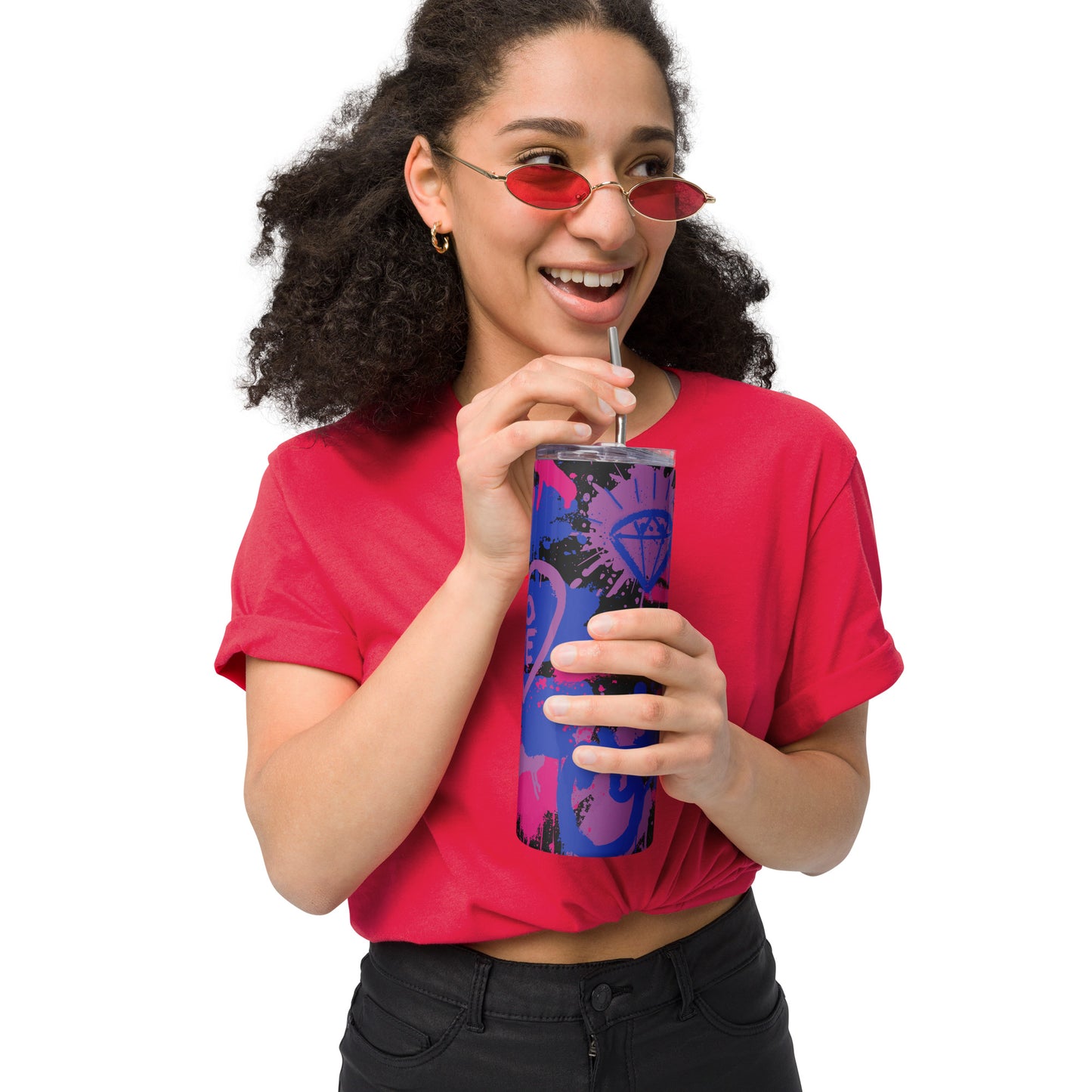 Bisexual Pride Graffiti Stainless Steel Tumbler